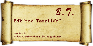 Bátor Tasziló névjegykártya